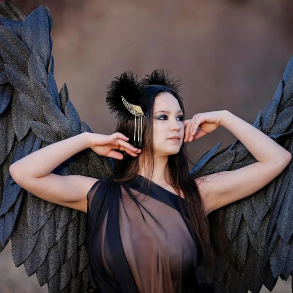 Angel Wings Feathers Tassel Hair Clips